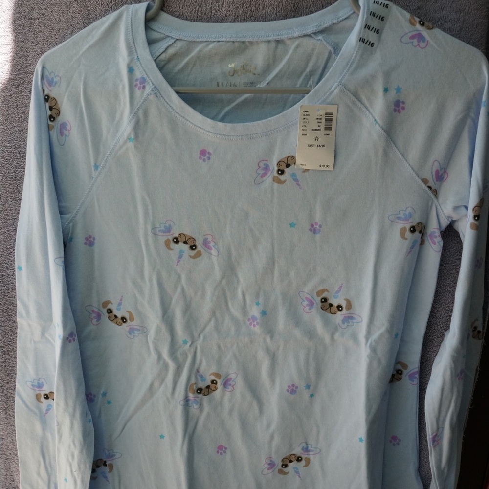 New sky blue long sleeve top